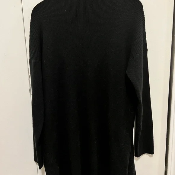 Black Ribbed Knit Cardigan - Picture 3 of 5
